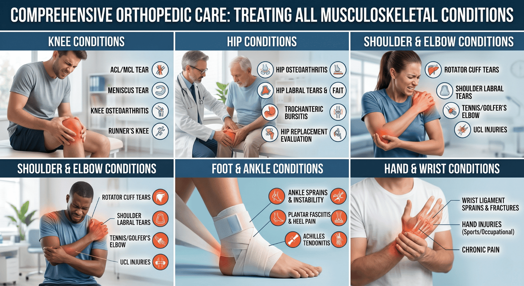 Conditions Treated at Our Lyndhurst, NJ Orthopedic Office